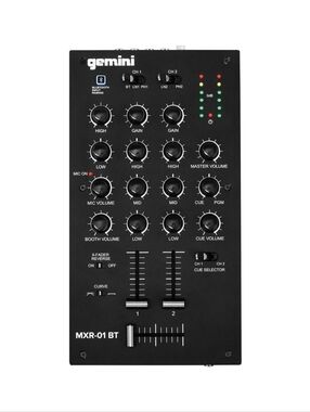 Gemini MXR-01BT 2-Channel DJ Mixer Bluetooth USB Professional Audio Interface